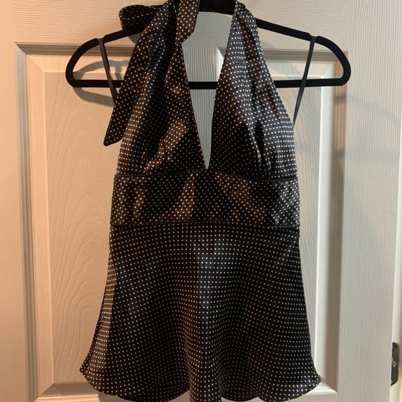 J. Crew Tops - NWOT J. Crew Silk Brown Polka Dot Halter Size 4